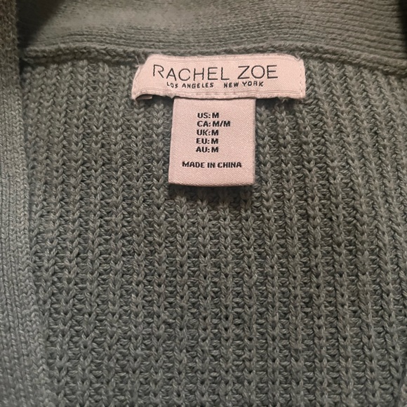 Rachael Zoe Sage/Green Button Front V neckline Sweater. Sz Medium - Picture 4 of 5